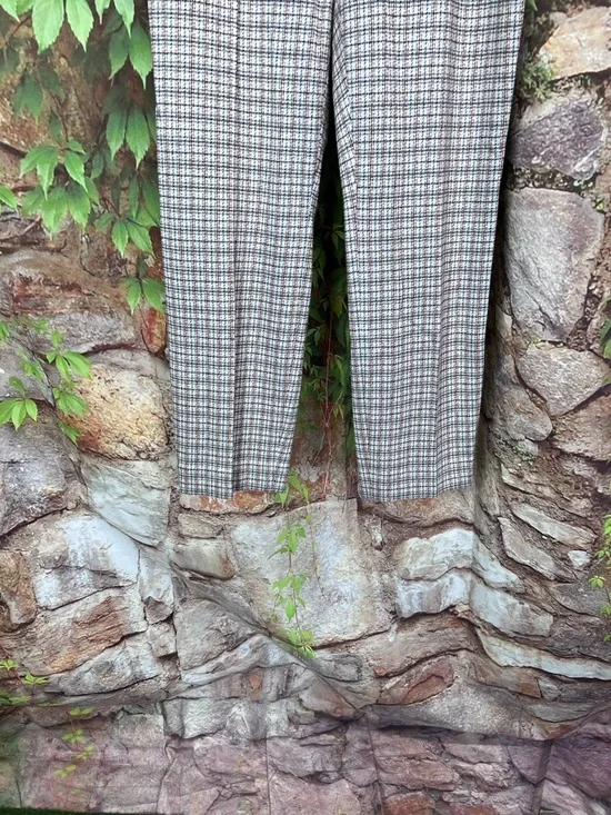 THEORY Plaid Pull-On Plaid Cropped Pants, 6 - Picture 5 of 12